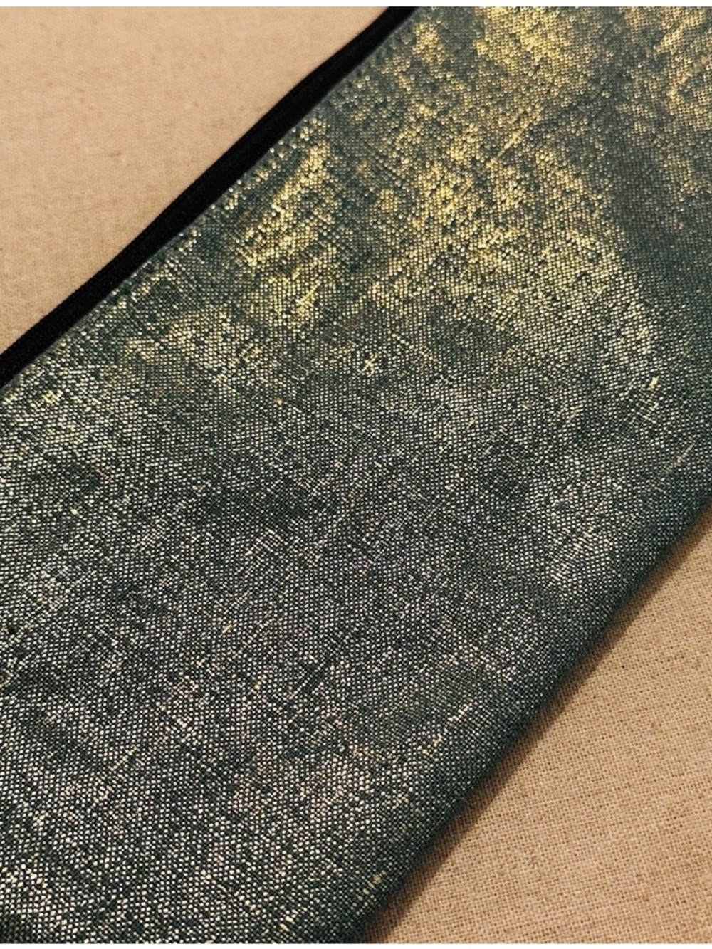 Marketa | Pouch | Linen Aquamarine Gold Shimmer Pouch